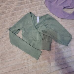 Sage Green Wrap Top